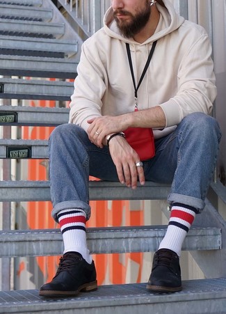 Wie Pullover mit einem Kapuze mit Derby Schuhe zu kombinieren – 92 Herren Outfits