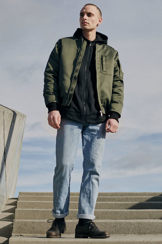 Wie Pullover mit einem Kapuze mit Derby Schuhe zu kombinieren – 92 Herren Outfits