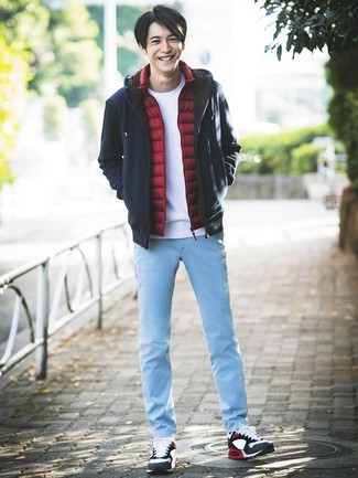 Wie Pullover mit einem Kapuze mit ärmelloser Jacke zu kombinieren – 152 Herren Outfits