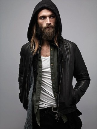 Wie Pullover mit einem Kapuze mit Langarmhemdes zu kombinieren – 288 Herren Outfits