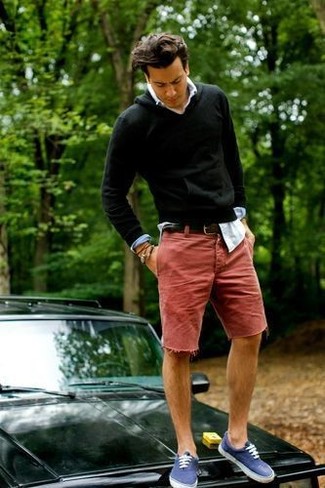 Wie Pullover mit einem Kapuze mit Langarmhemdes zu kombinieren – 288 Herren Outfits