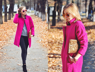 Fuchsia Mantel kombinieren – 156 Damen Outfits