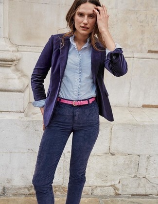 Fuchsia Ledergürtel kombinieren – 12 Damen Outfits