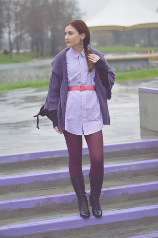 Fuchsia Ledergürtel kombinieren – 12 Damen Outfits