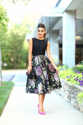 Fuchsia Leder Pumps kombinieren – 107 Damen Outfits