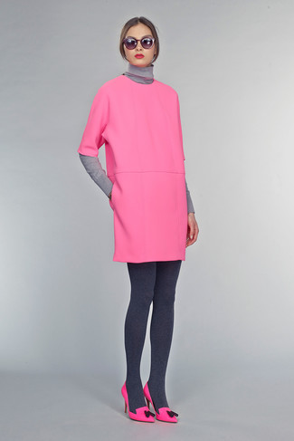 Fuchsia Leder Pumps kombinieren – 107 Damen Outfits