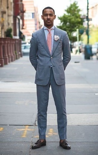 Fuchsia bedruckte Krawatte kombinieren – 21 Herren Outfits