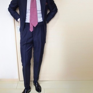 Fuchsia bedruckte Krawatte kombinieren – 21 Herren Outfits