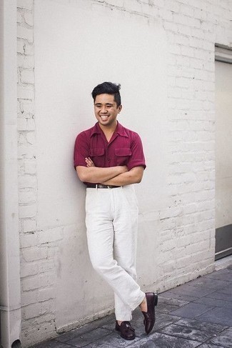 Fuchsia Kurzarmhemd kombinieren – 169 Herren Outfits