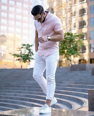 Fuchsia Kurzarmhemd kombinieren – 169 Herren Outfits