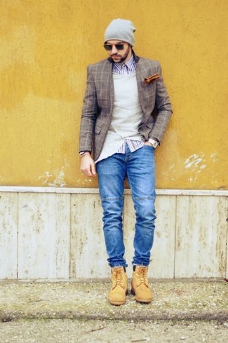 Wie Jeans mit Arbeitsstiefel zu kombinieren – 149 Herren Outfits kühl Wetter