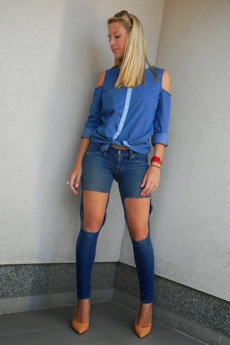 blaues Jeanshemd von Saint Laurent