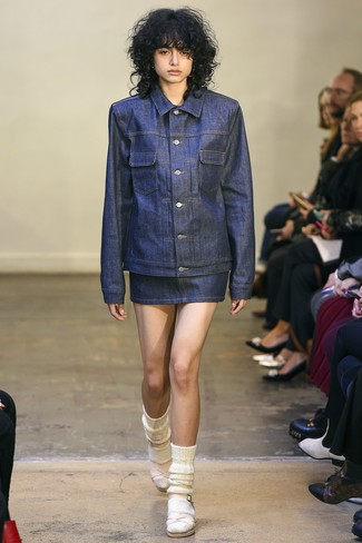 dunkelblauer Jeans Minirock von Alexander McQueen