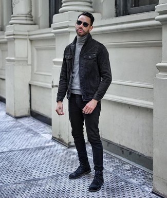 schwarze Jeansjacke von Alexander McQueen