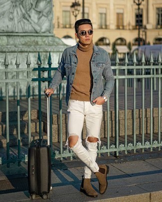 weiße Jeans mit Destroyed-Effekten von Dolce & Gabbana