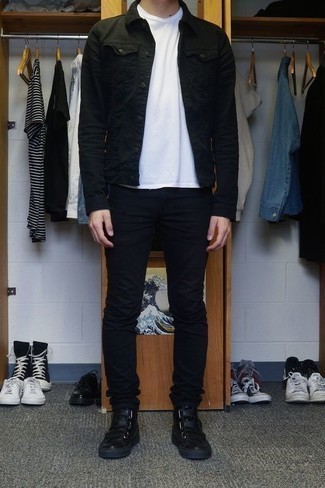 schwarze Jeansjacke von Saint Laurent