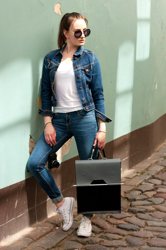 blaue Jeansjacke von Vero Moda