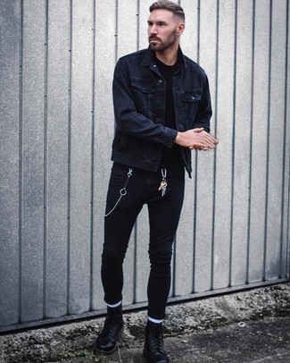 schwarze Jeansjacke von Moschino