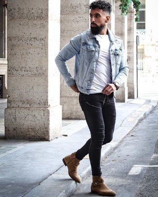 hellblaue Jeansjacke von Saint Laurent