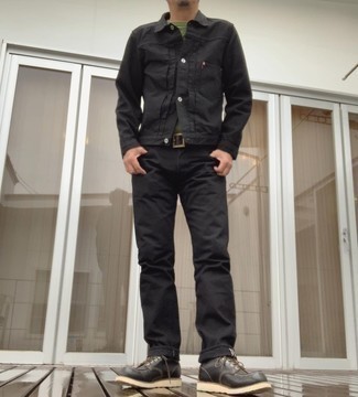 schwarze Jeansjacke von MM6 MAISON MARGIELA
