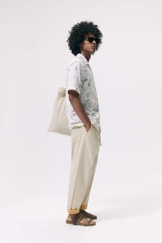 hellbeige Shopper Tasche aus Segeltuch von Homme Plissé Issey Miyake