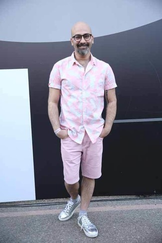 rosa bedrucktes Kurzarmhemd von Neuw