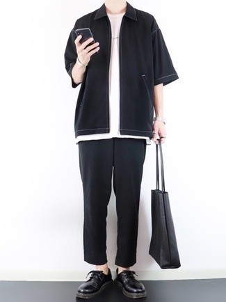 schwarze Shopper Tasche aus Leder von Bao Bao Issey Miyake