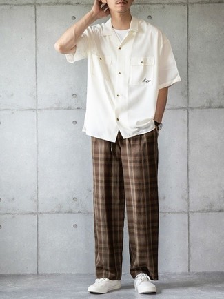 weißes Kurzarmhemd von Maison Mihara Yasuhiro