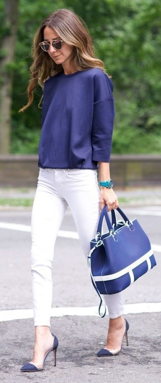 blaue Shopper Tasche aus Leder von Zanellato