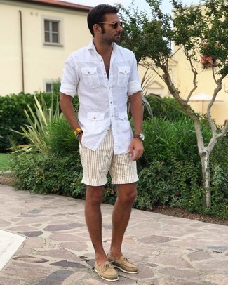 weiße vertikal gestreifte Shorts von Dolce & Gabbana