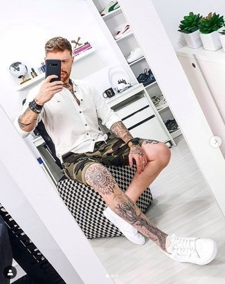 olivgrüne Camouflage Shorts von G-Star RAW