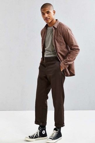 braunes Langarmhemd von Polo Ralph Lauren