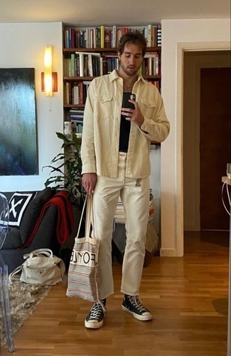 dunkelgraue bedruckte Shopper Tasche von Fendi