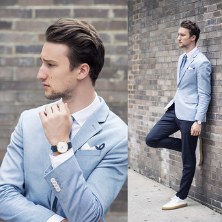 Hellblaues Sakko kombinieren: Outfits für Herren