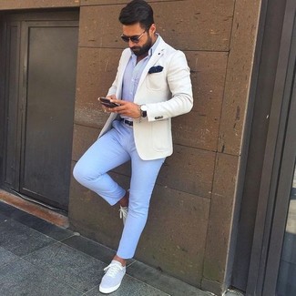 Hellblaue Chinohose kombinieren – 248 Herren Outfits