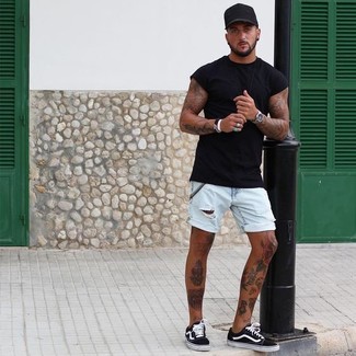 Hellblaue Jeansshorts kombinieren – 143 Herren Outfits
