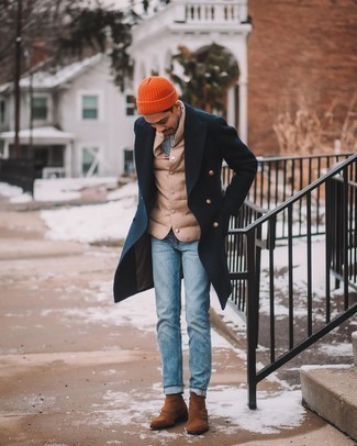 Welche ärmellose Jacken mit hellblauer Jeans zu tragen – 32 Herren Outfits