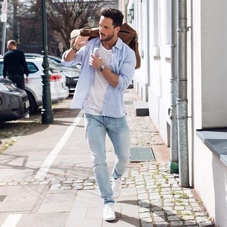 Hellblaue Jeans kombinieren – 2000+ Herren Outfits warm Wetter