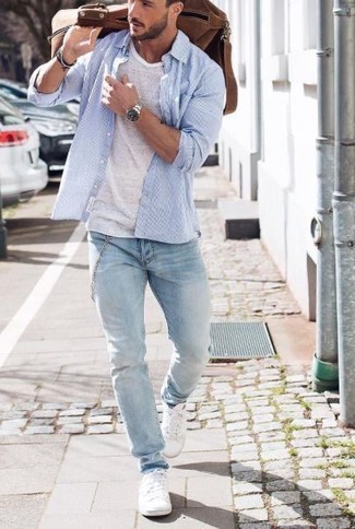 Hellblaue Jeans kombinieren – 2000+ Herren Outfits warm Wetter