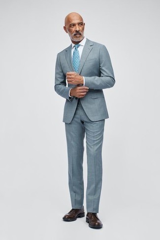 Hellblaue gepunktete Krawatte kombinieren – 18 Herren Outfits