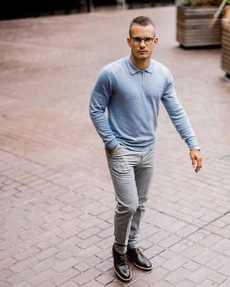 Hellblauen Polo Pullover kombinieren – 17 Herren Outfits