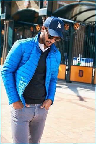 Hellblaue Daunenjacke kombinieren – 15 Herren Outfits