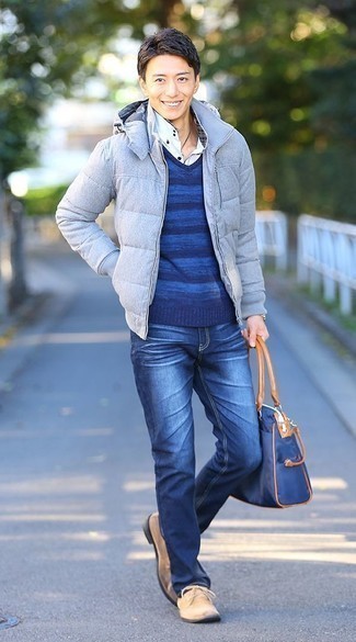 Hellblaue Daunenjacke kombinieren – 15 Herren Outfits