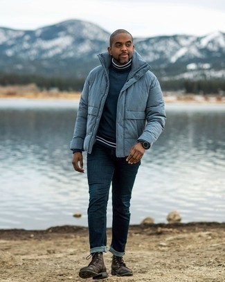 Hellblaue Daunenjacke kombinieren – 15 Herren Outfits