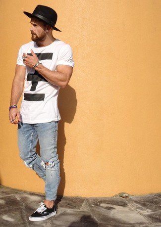 Hellblaue Jeans mit Destroyed-Effekten kombinieren – 881+ Herren Outfits