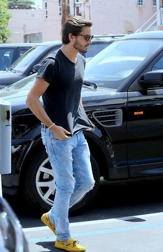 Hellblaue Jeans mit Destroyed-Effekten kombinieren – 881+ Herren Outfits