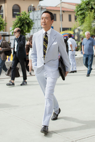 Hellblauen Anzug aus Seersucker kombinieren – 30 Herren Outfits