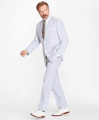 Hellblauen Anzug aus Seersucker kombinieren – 30 Herren Outfits
