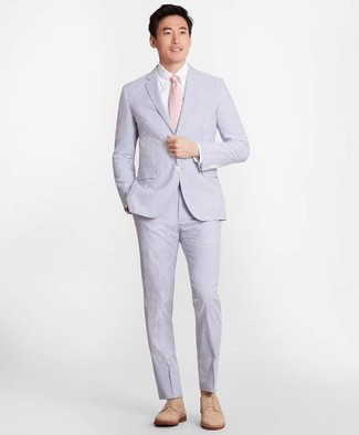 Hellblauen Anzug aus Seersucker kombinieren – 30 Herren Outfits