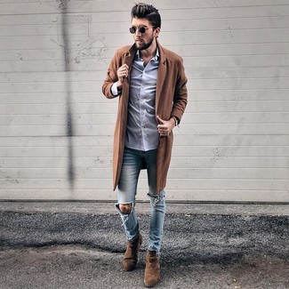 Welche Businesshemden mit hellblauer enger Jeans zu tragen – 21 Herren Outfits